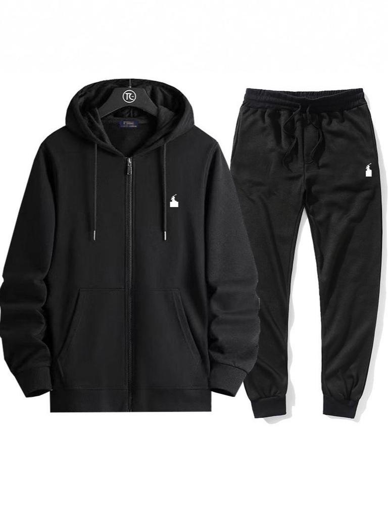 Embroidered Little Pony Cotton Cardigan & Velvet Hoodie Set for Men and Women – Spring New Arrival