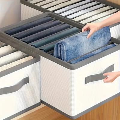 5pcs Foldable Fabric Drawer Organizers with Handles Multi-Compartment Storage Box for Clothes Pants Closet Organizers
