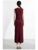 Women's Miyakeme Series Corn Grain Pleated Long Dress – High-Grade Texture