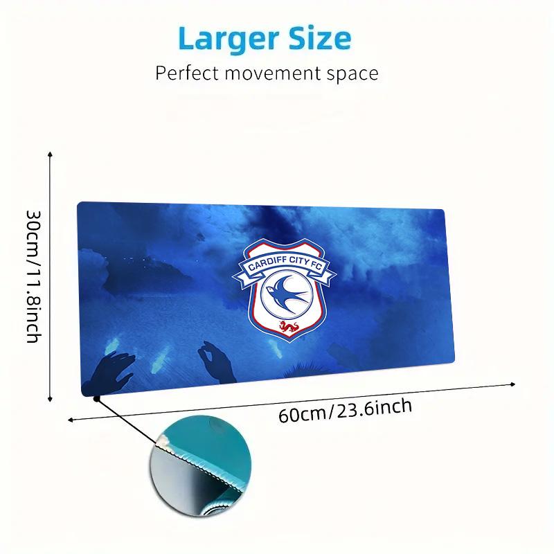 Cardiff City F.C Print Cushion Non-slip Laptop Tablet Big Mousepad XXL Mat Mini PC Playmat With Lock edge