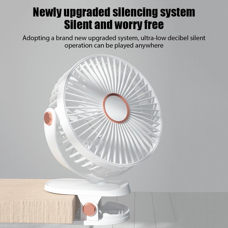 Mini-Clip-Ventilator, wiederaufladbarer tragbarer elektrischer Ventilator für Schlafsäle und Büros, kleiner Ventilator für den Schreibtisch, Hand-Deckenventilator, Luftkühler