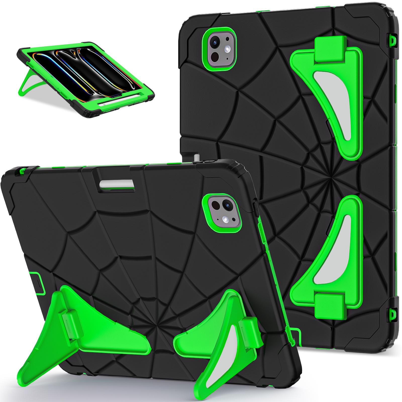 

For iPad Pro 11 (2025)/11 (2024) Case Silicone+PC Kickstand Tablet Cover E