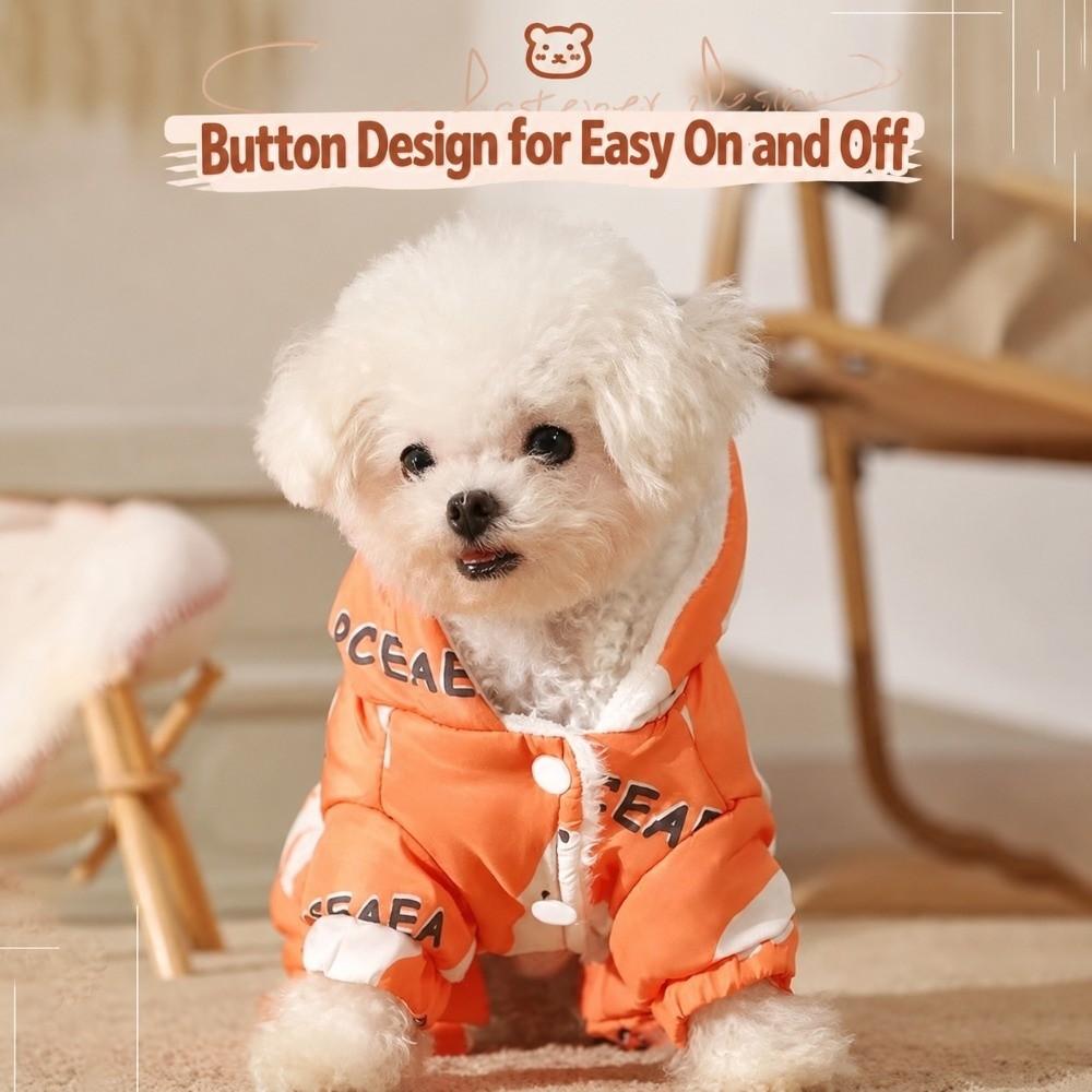 Fleece Lined Pet Outdoor Clothing Anti-Shedding Dog Bodysuit Protective Romper Winter Season