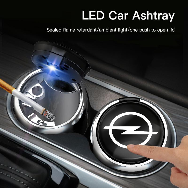 Car Ashtray LED Light Portable Detachable Ashtray Auto Interior For Opel Corsa D Astra Insignia Mokka Adam Combo OPC Vauxhall