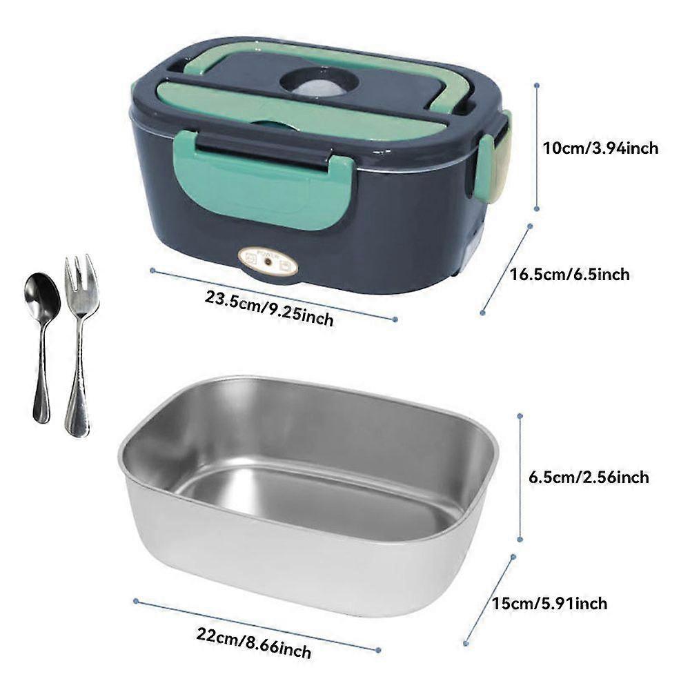 Efficient Heated Lunch Box Set, Heated Lunch Boxes with 304 Stainless Steel Inner, 1.5L Heatable Lunch Box for Car/Truck/Office /Travel