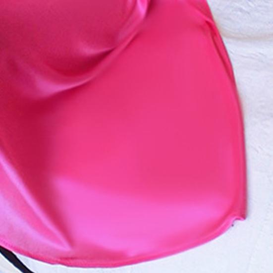 Lady Pajamas Solid Color Smooth Lace Patchwork Night Dress for Wedding Night