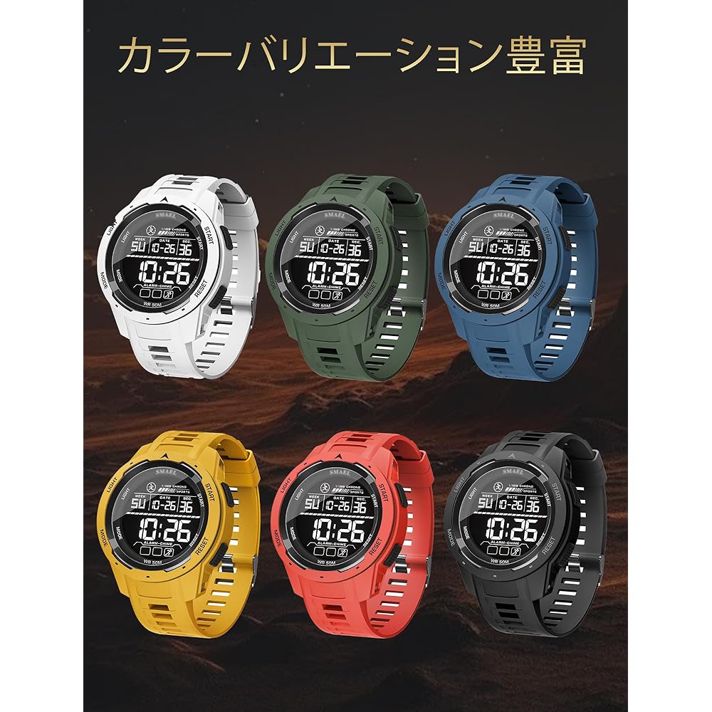 Maeau Digital Sports Watch Waterproof Men's Outdoor Multi-Function Date Alarm Timer Green
