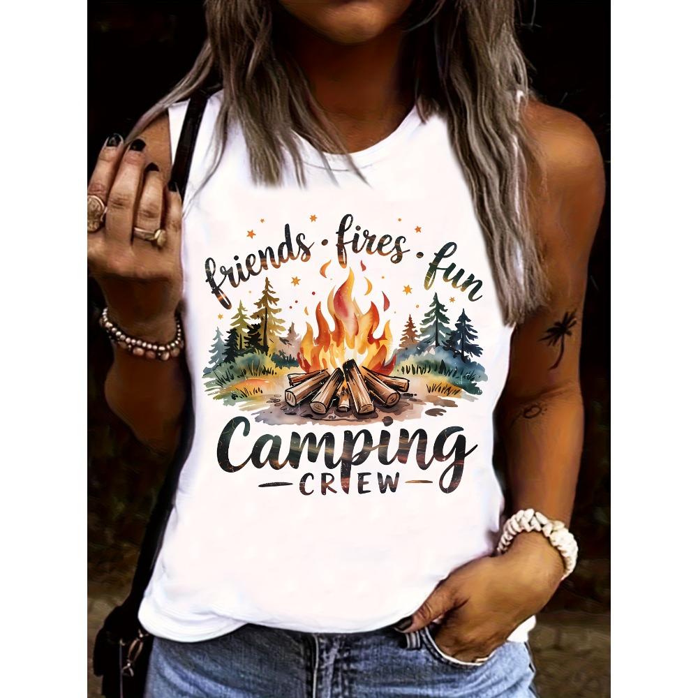 One Piece Friend Campfire Fun Camping Printed Vest