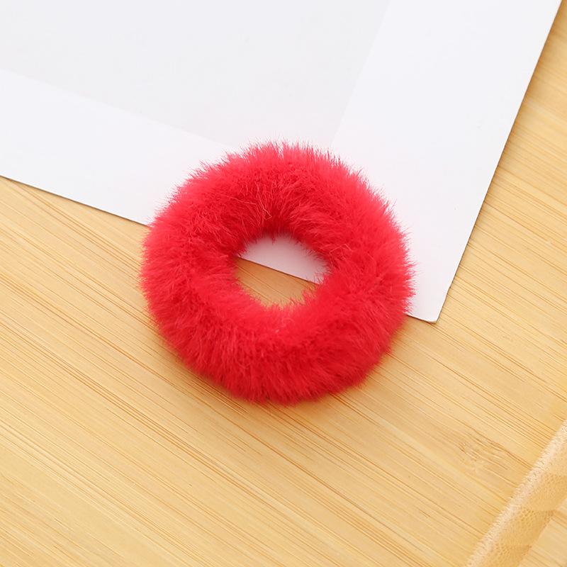 2 Pcs New Colorful Fluffy Hair Band for Women Girls Ponytail Holder Hair Tie Plush Scrunchie Rubber Band Fashion Hair Accessories