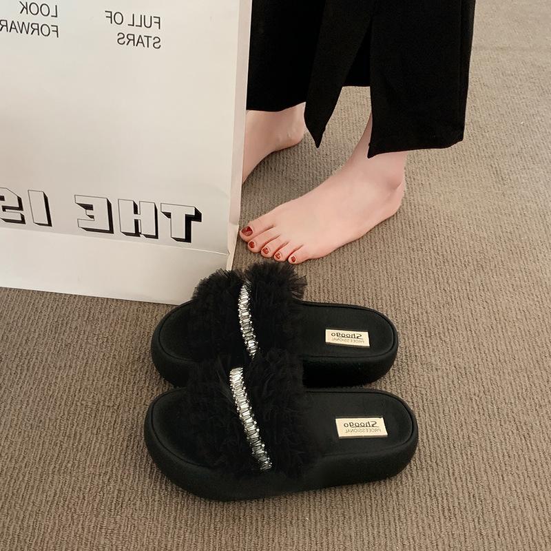 

2025 summer tulle thick bottom light soft bottom casual new one-word drag breathable fairy wind lace mesh sandals 40 чёрный