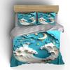 Moon Star Ocean Decor Set Soft Comfortable Duvet Cover Bedding Set Included 1*Duvet Cover & 2*Pillowcases, Gift