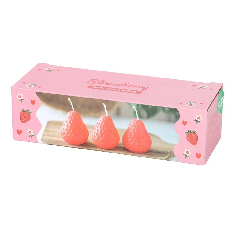 Something Different Strawberry Candles (Pack of 3)