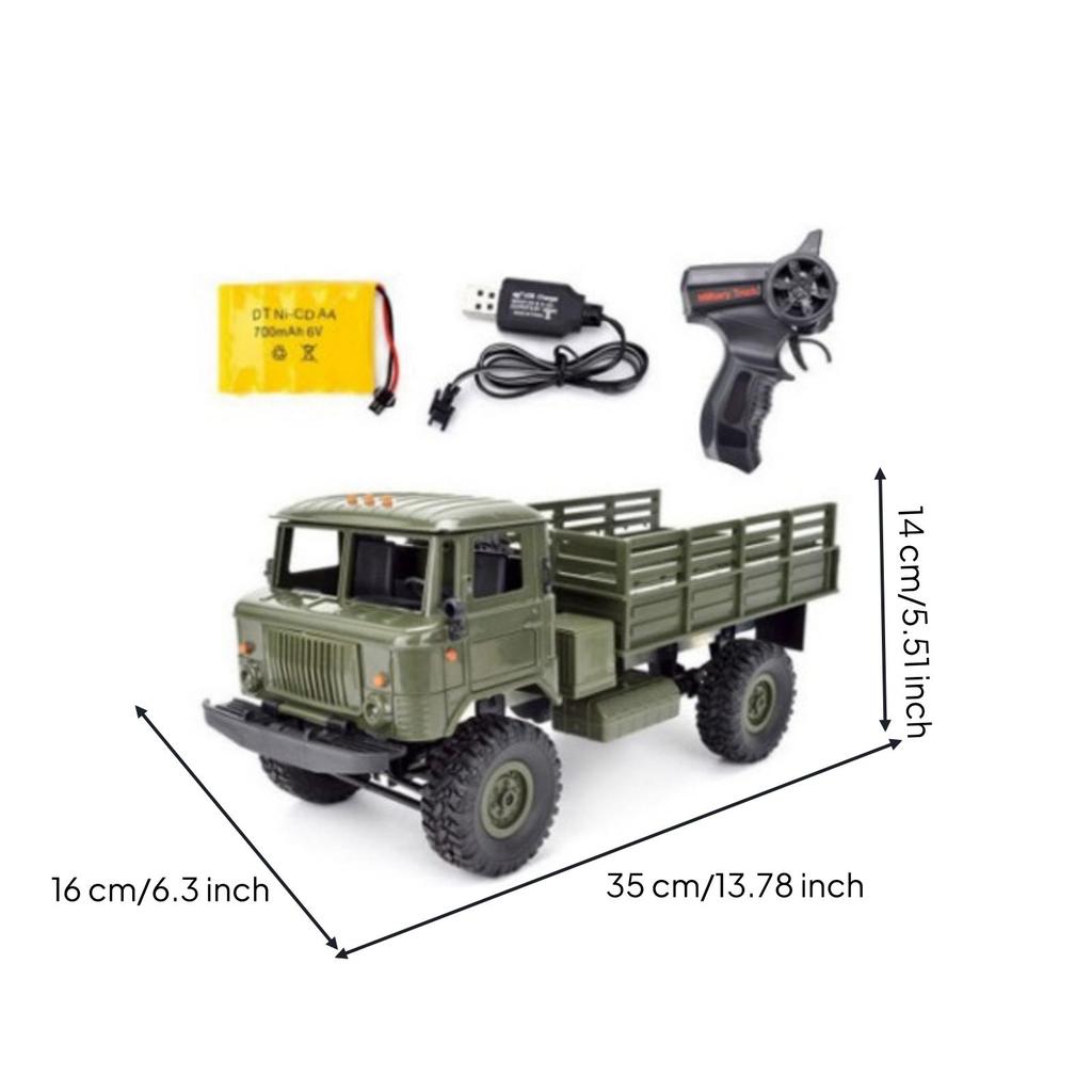 Six-Wheel RC Truck High-Clearance with Cargo Bed Large for Outdoor Play