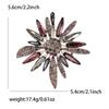 Palace Style Rhinestone Flower Brooch for Women Sparkling Daisy Flower Party Office Lapel Pins Gifts