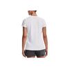 Under Armour Solid Color V-Neck Short Sleeve T-Shirt Women Tops Silver 1255839-100