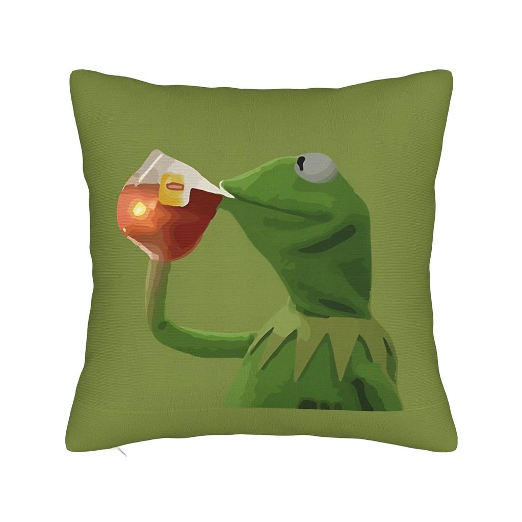 Kermit Square Pillow Case Polyester Decorative Pillow The Frog Meme Fashion Pillowcover Home Decor