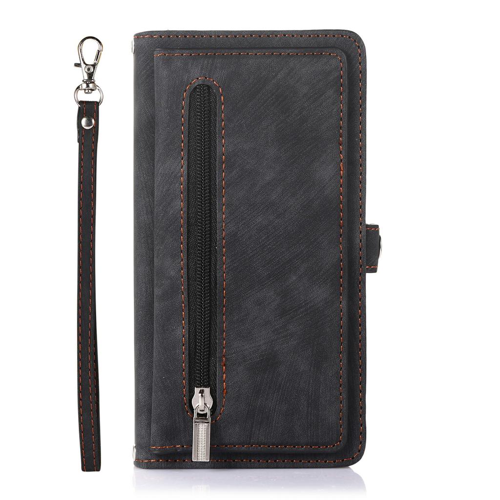 For iPhone 17 Pro Max Wallet Case with Wrist Strap Butterfly Imprint Leather Phone Cover