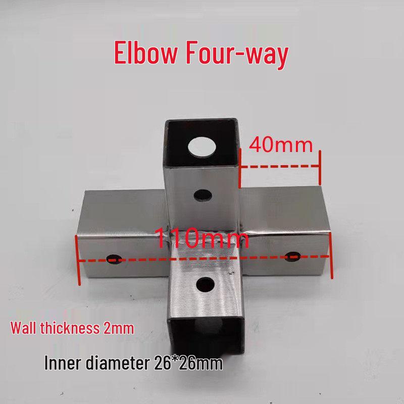 Stainless Steel 25x25 Square Tube Tee Connector for Shelving Display Racks