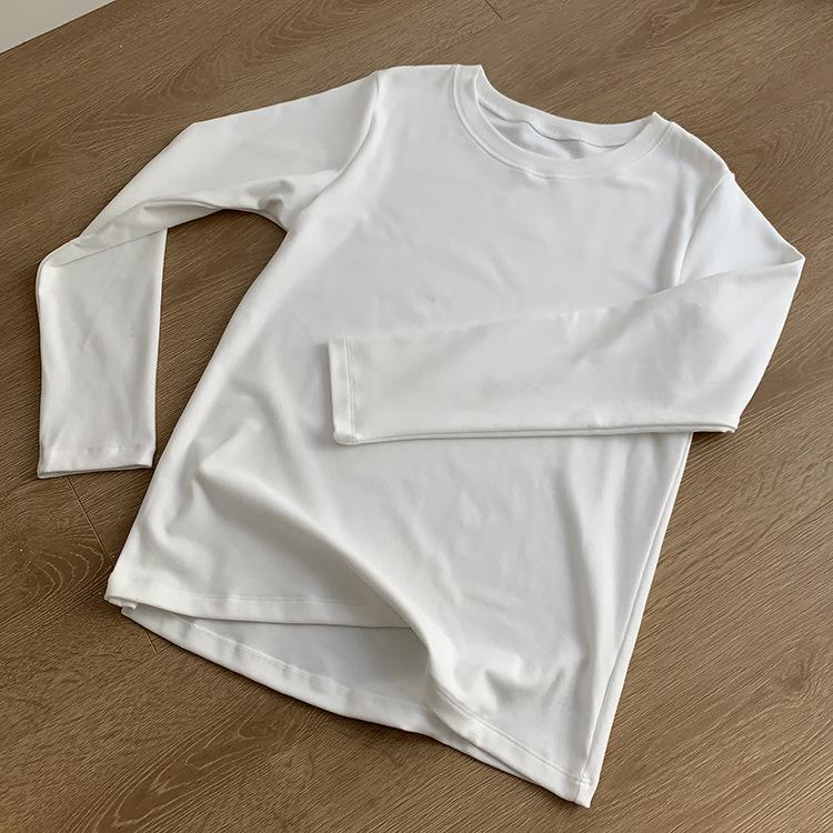 Autumn/Winter 2025 Women's Versatile Basic Layering T-shirt - Thick, Fitted, Round Neck