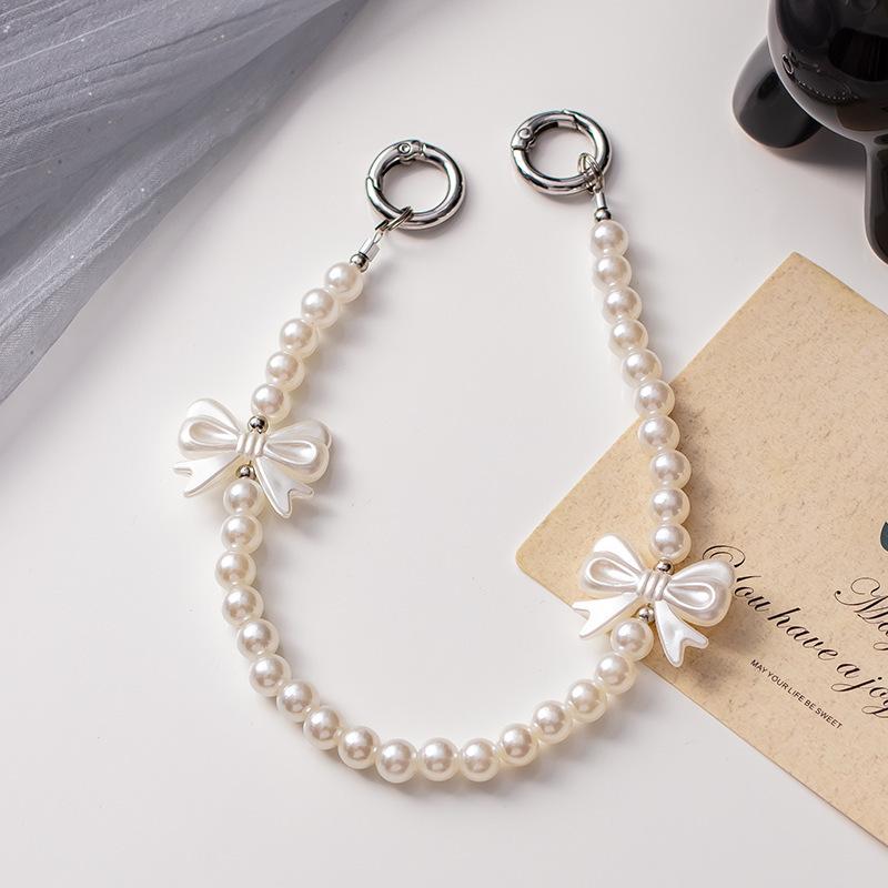 Internet Celebrity Bead Universal Mobile Phone Lanyard Ins Style New Anti Loss Short High-end Opposite Sex Wrist Strap Chain