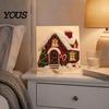 Bomboniere Uniche Kit Pittura Perle Finte di Natale, Capanna Innevata di Babbo Natale Pittura DIY Esposizione Artistica da Parete Set Artigianale con Perline 3D per Adulti,