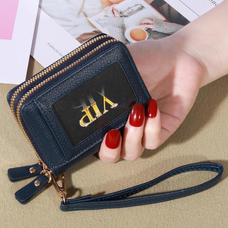 

Женский кошелек для кредитных карт, большой емкости, многофункциональный кошелек с окошком для удостоверения личности, держатель для карт на молнии
