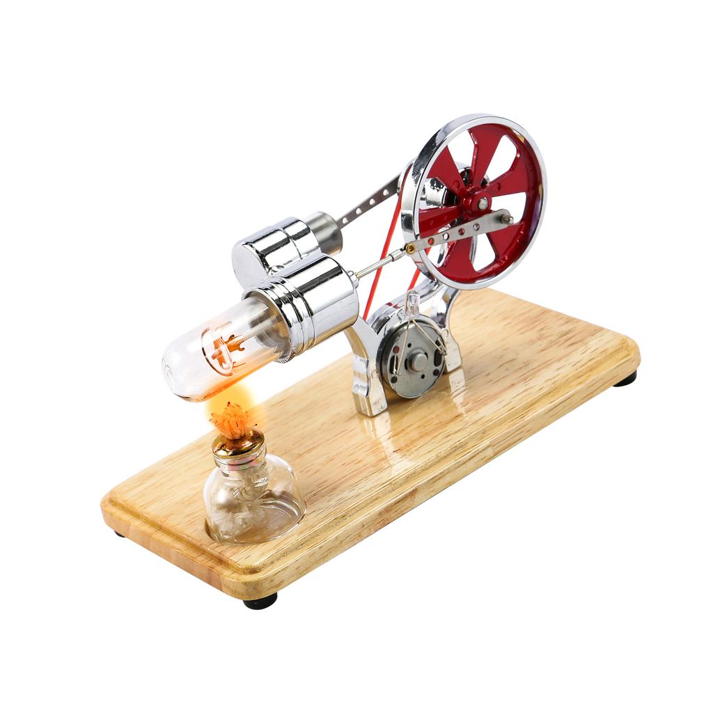Mini Hot Air Stirling Engine Motor Model Colorful LED Electricity Power Generator Educational