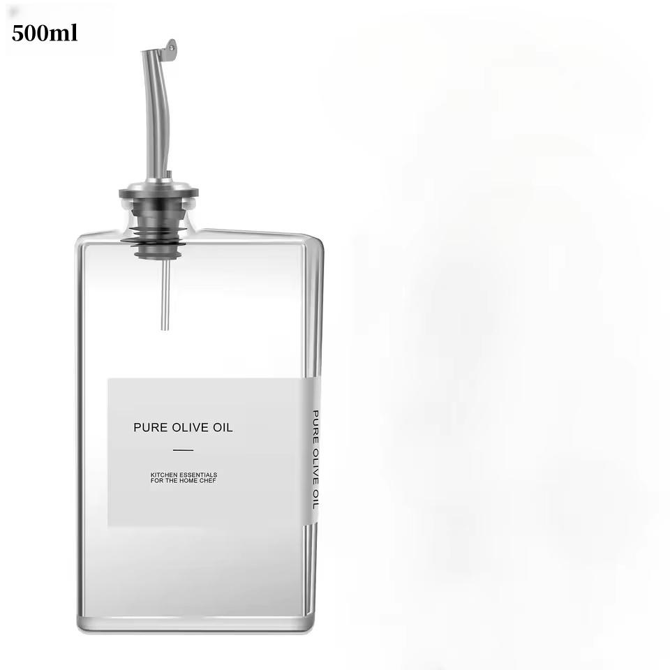 

Бутылка-дозатор для оливкового масла Стеклянный дозатор для масла Прямоугольный дозатор для приготовления пищи Прозрачная бутылка для оливкового масла С этикетками