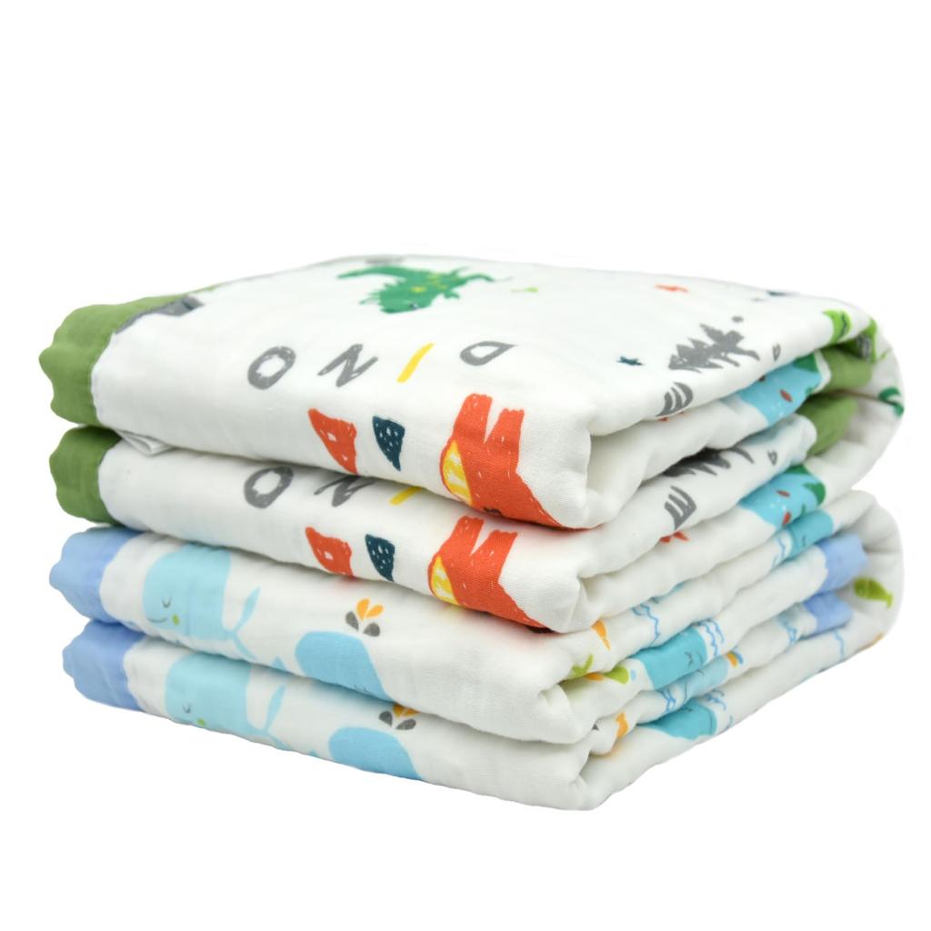 Baby Gauze Gauze Set of Towel Baby Bath Cotton Daycare Nap Soft Swaddle Baby Gift Blanket, 6-Layer (110x110cm), 2, Blanket, Towel, 100% Blanket,