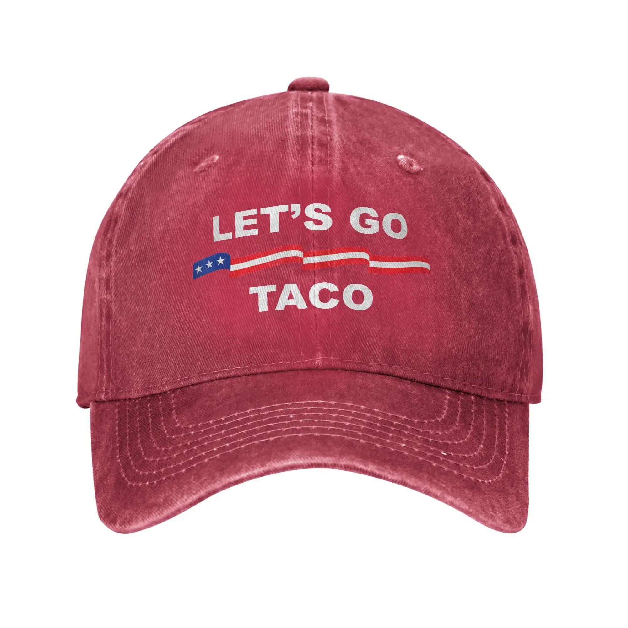 Lets Go Taco Funny Always Chickens Out Unisex Women Baseball Cap Meme Distressed Denim Washed Hats Casual Adjustable Snapback Adjustable