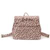 New Retro Leopard Print Large-capacity Backpack Women's Bag High-value Fashion Commuter Bag Short Trip Backpack Schoolbag