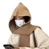 Balaclava hat women's autumn and winter thickened warm hat scarf dual-purpose integrated ear protection knitted hat