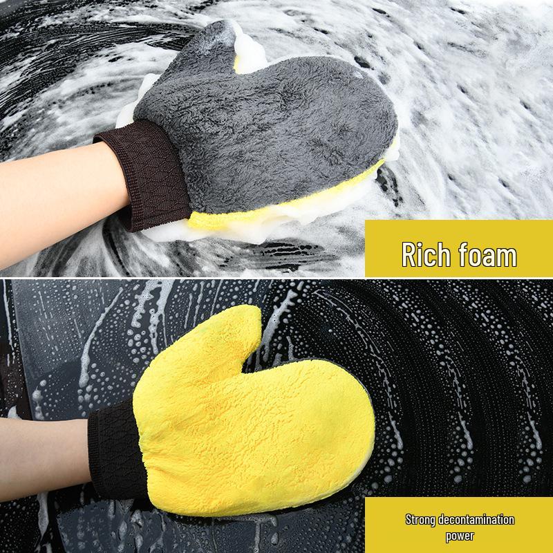 Coral Fleece Double-sided Super Absorbent Car Wash Mitt