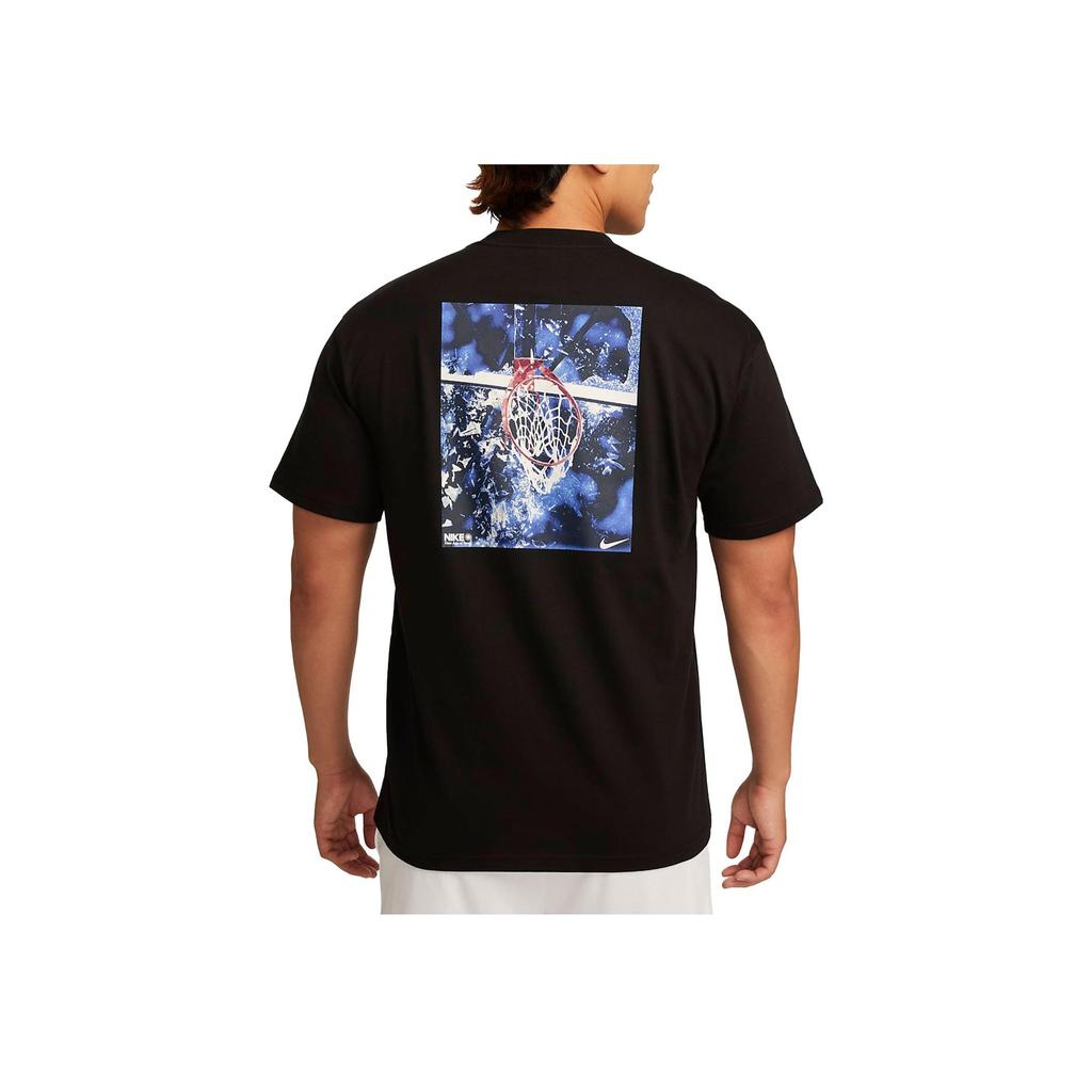 Nike Loose Fit Short Sleeve Basketball Shirt With Back Graphic Print Men tops Black FJ2305-010