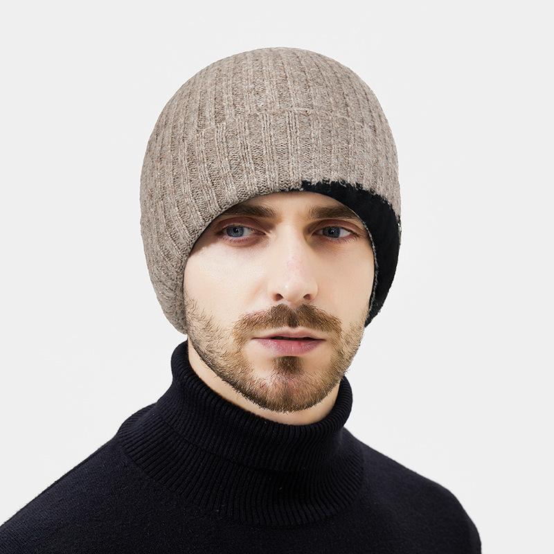Winter Wool Hat Scarf Two-Piece Warm Wool Hat Men Women Cold-Proof Ear Protection Knitted Hat