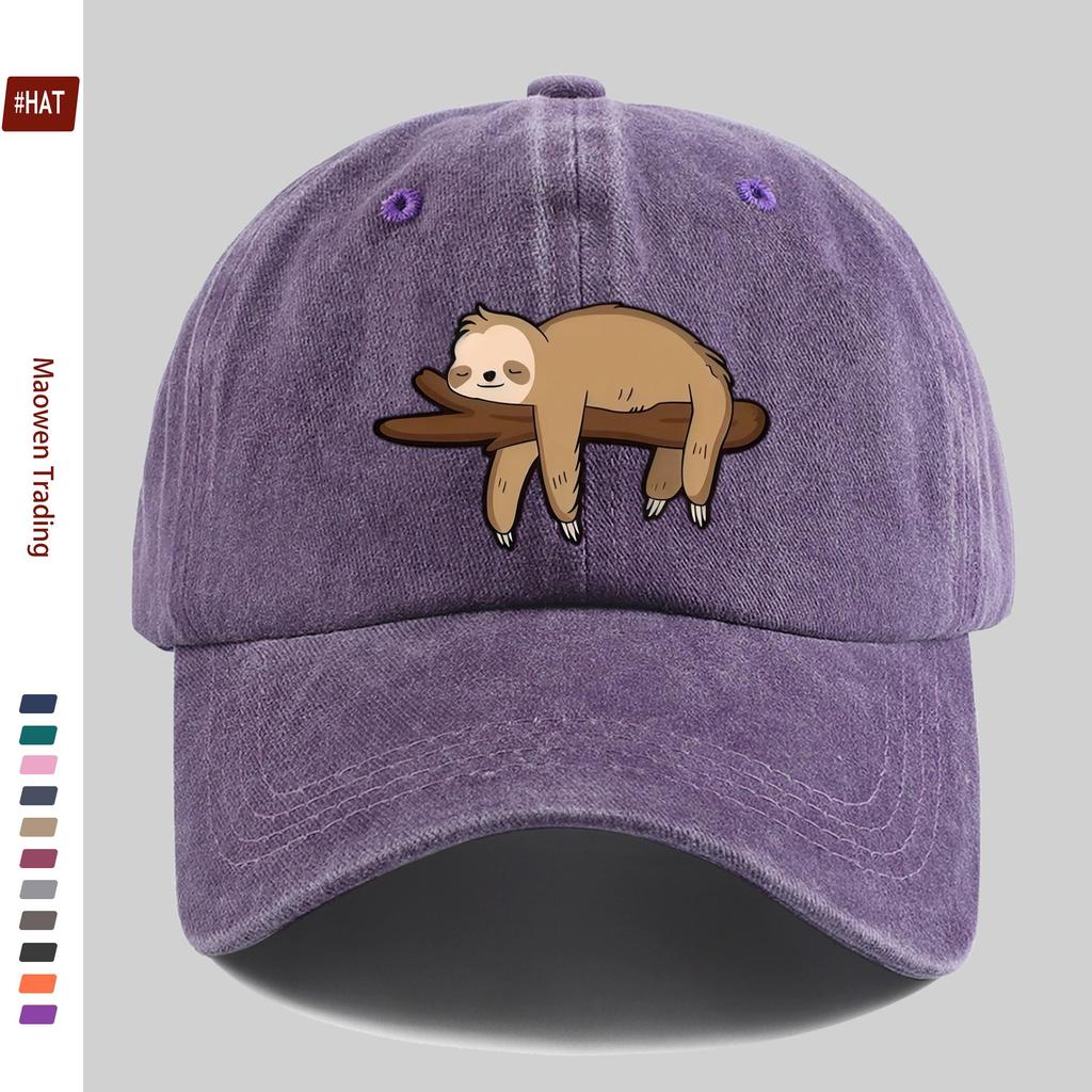 Stück Stück Unisex Faultier-Aufdruck Trucker-Kappe Verstellbarer Schnallenriemen Leichte Baseballkappe mit Faultier-Design Geeignet für Dati