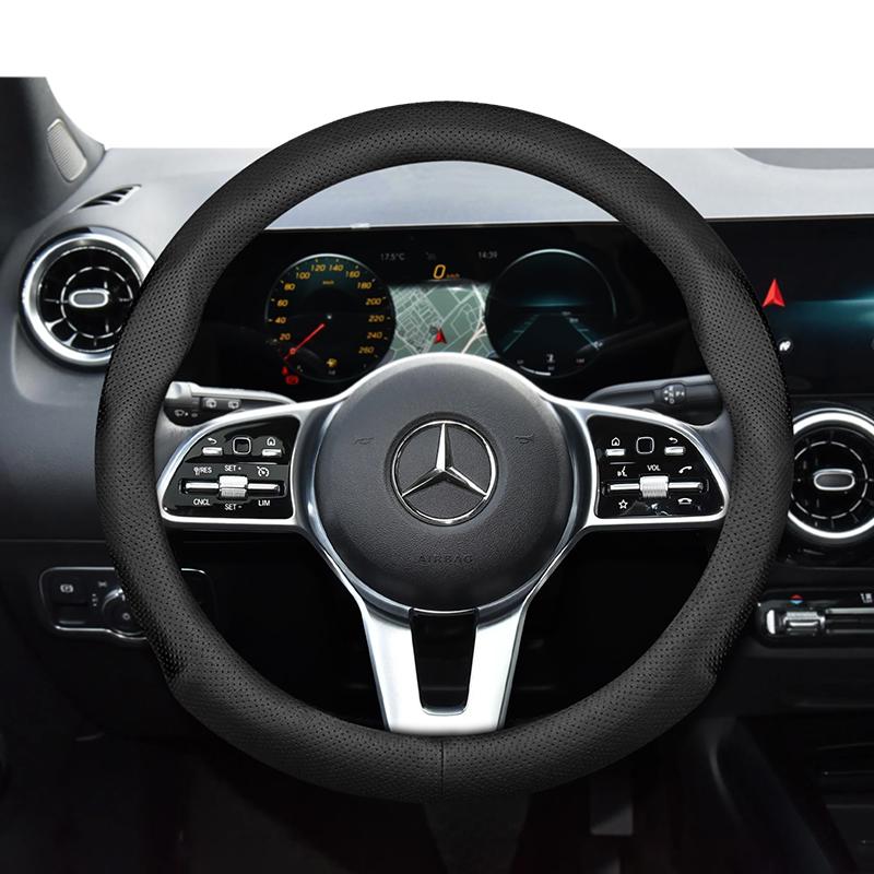Suitable for Mercedes-Benz Ultra-Thin Breathable Leather Steering Wheel Cover Suitable for E Class S C a Glc Suv Eqc Gle Gla Eqe Amg Eq C63 E63 