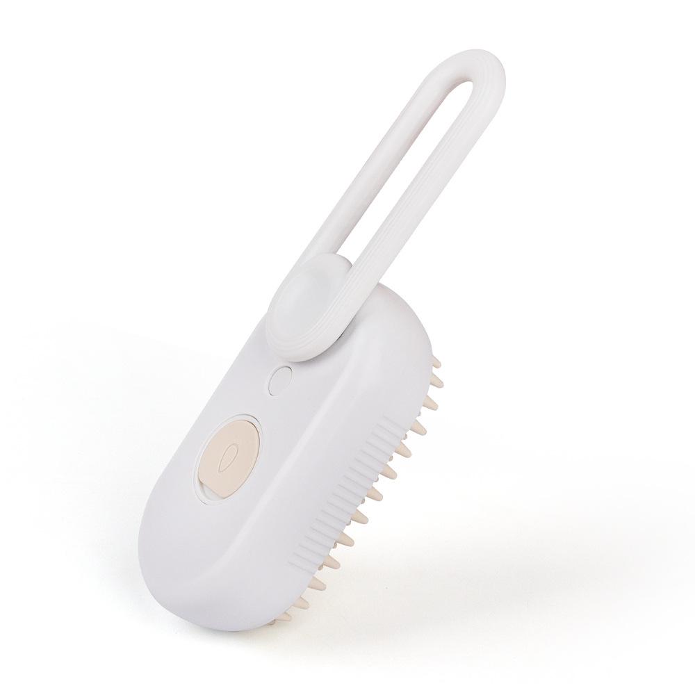 

1шт 3-в-1 электрическая паровая щетка для кошек с самоочисткой, силиконовые массажные щетинки для удаления шерсти уход за шерстью кошек и собак 1Pcs белый