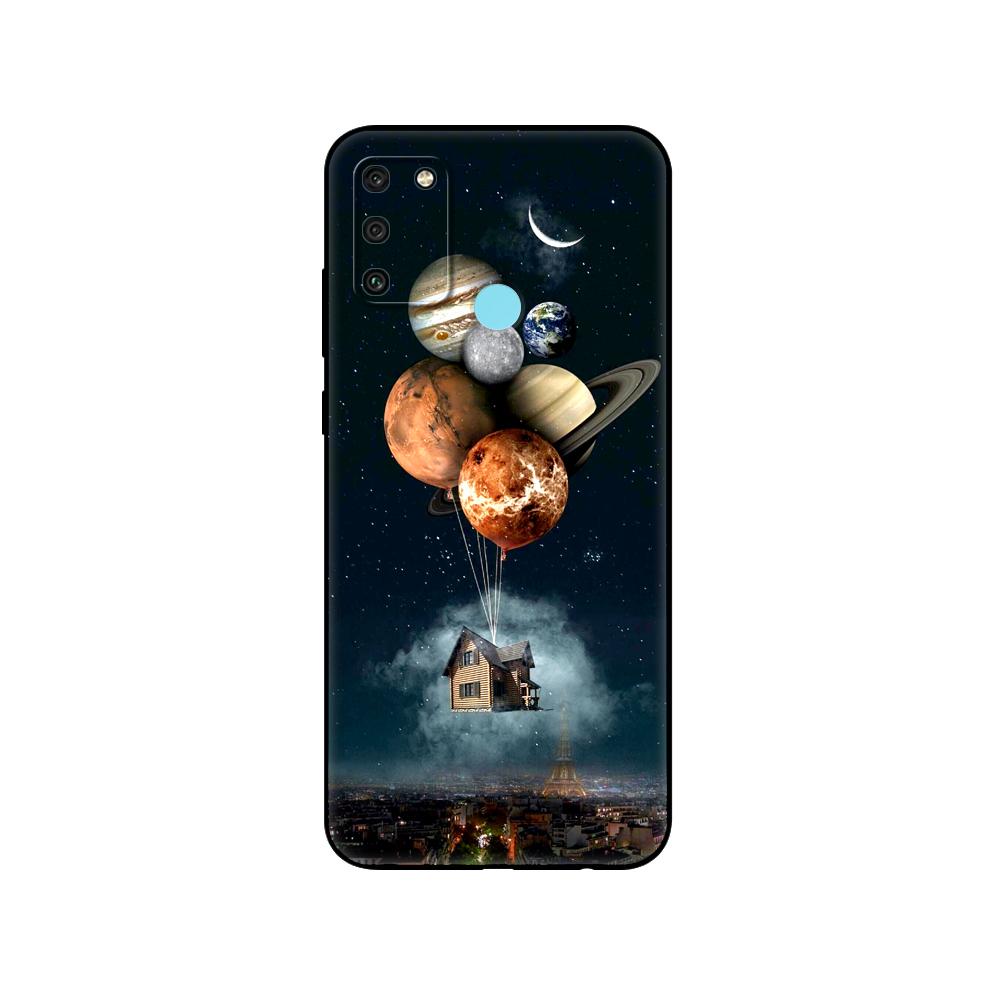 Black Tpu Case For Huawei Honor 8a Prime 8s Prime 9 Lite Honor 9A 9C 9X Premium 9x Pro 9S Sky Space Planet Moon Stars Design