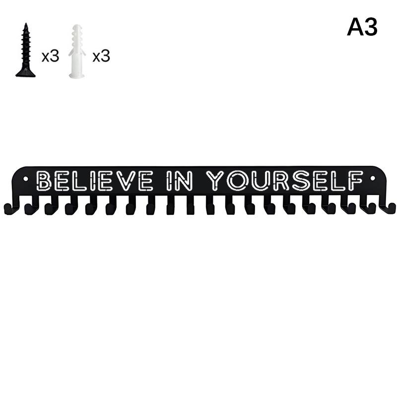 Металлическая вешалка для медалей Настенная стойка для наград и декоративных медалей Железное настенное крепление Декор 20 крючков Вешалка для галстуков Держатель для ключей