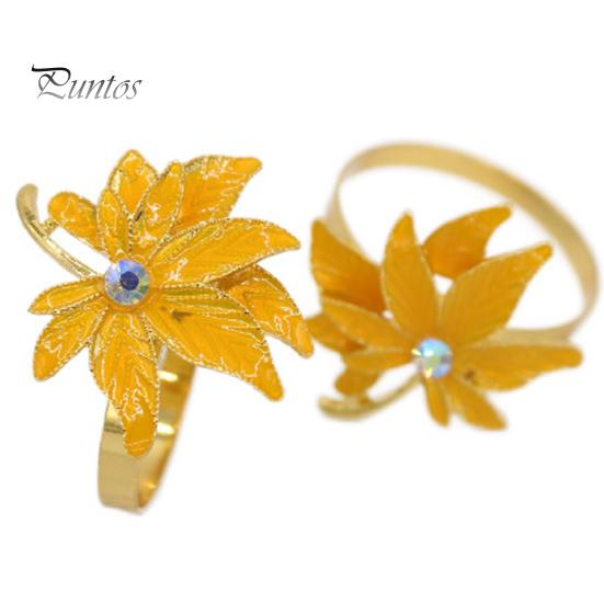 Linen Napkin Holder 5Pcs Rings, Maple Leaf Design Holders, Waterproof Reusable Rings Anti-Oxidation Decorative for Wedding Banquets And Restaurants