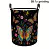1pc 1pcs Colorful Butterfly Flower Basket with Handle - Foldable Portable Storage Suitable for Home,, Room, Laundry Hamper, Collapsible Basket with St