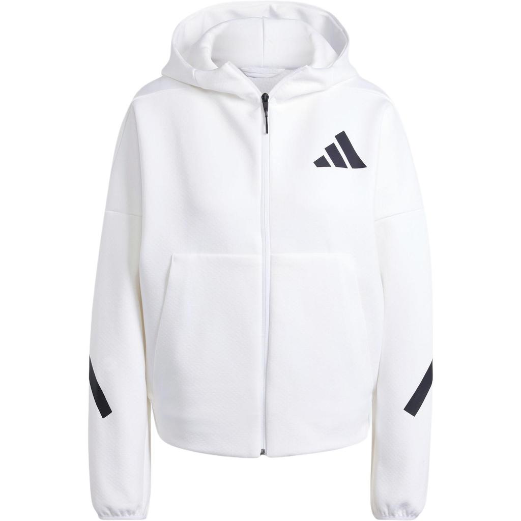 adidas Women's Z.N.E. Full-Zip Hoodie White JE7849