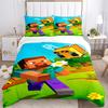 3pcs Minecraft Inspired Home Decor Bedding Set-Perfect for Bedroom, Guest Room, Living Room, Hotels | Ideal Gift for Fans, Travelers, Daily