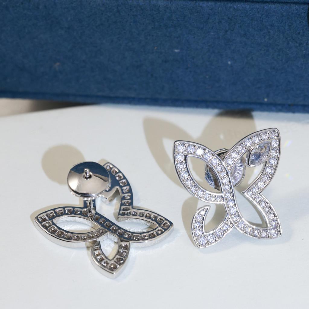 Schmetterlingsohrringe Sub-Goldmaterial mit fliegende Untertasse Ohrstöpseln, galvanisiert 18 Karat Gold mit Logo, hohe Qualität