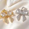 Luxurious Heart Zircon Bow Pendant Necklace - Hot Selling Diamond Knot Design