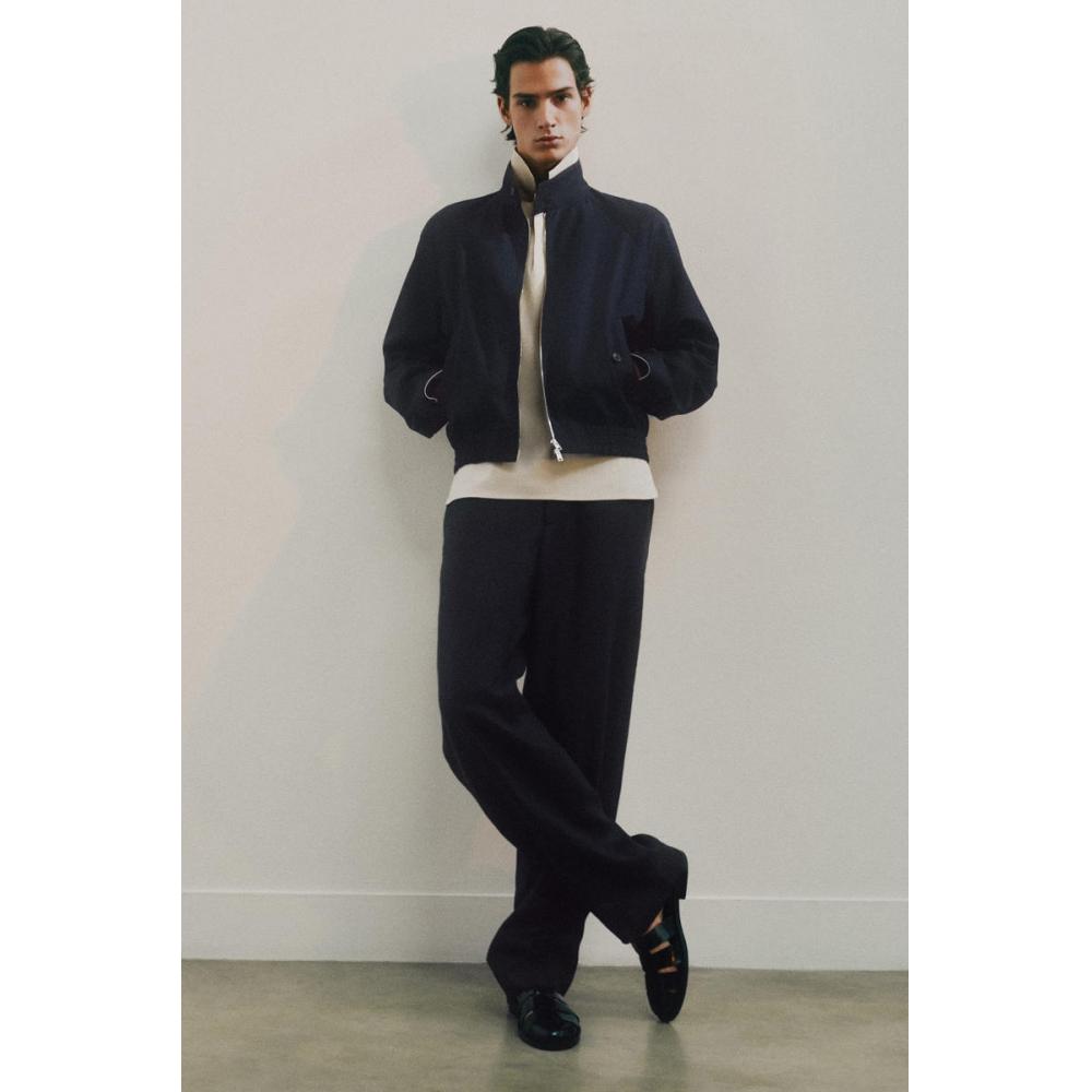 Cos Japan Elastic Linen Straight Leg Pants