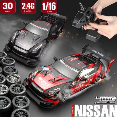 2024 Neues GTR-Fernbedienungsauto im Halbmaßstab, Allradantrieb, 4×4-Antrieb, 30 km/h Hochgeschwindigkeitsdrift, 2,4 G CVT, RC-Auto, Spielzeug für Jungen, Spielzeuggeschenk