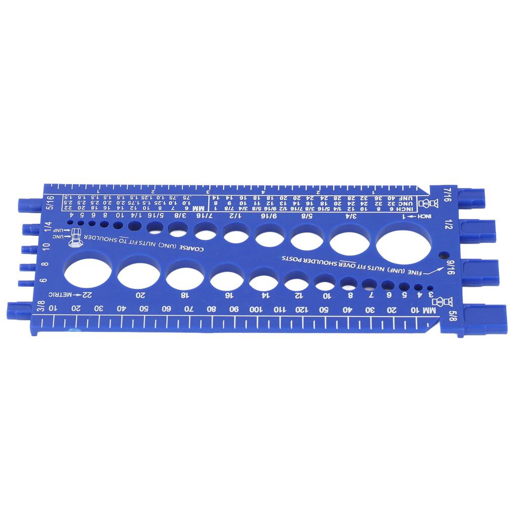 Nut Bolt Thread Gauge Checker M3 To M22 Metric and #4 To 3 4 Imperial Sizes Bolt and Nut Identifier Gauge Blue