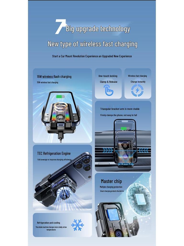 2026 High-Speed Car Wireless Charger with Temperature Control